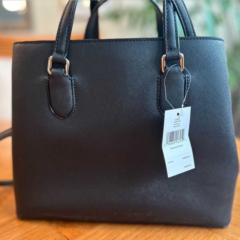 CLEARANCE SALE-KATE SPADE NY LAUREL WAY EVANGELIE BLACK SATCHEL HANDBAG - NWT - Picture 10 of 11